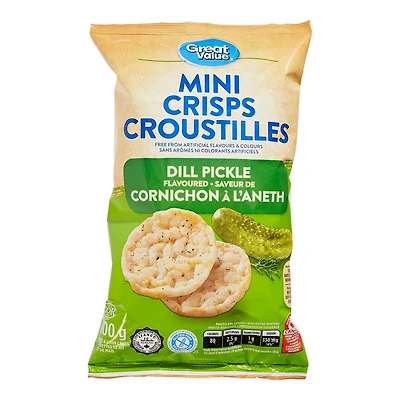 Mini croustilles à saveur de cornichon à l‘aneth Great Value 100g