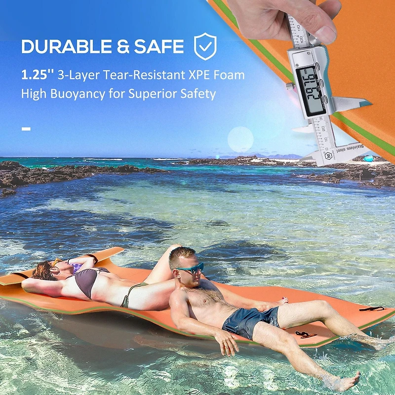 Soozier Floating Roll-Up Water Mat Float Pad for Lake Pool Beach Sea Ocean