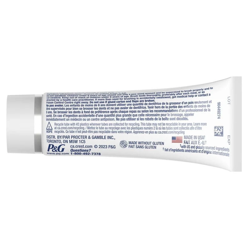 Dentifrice violet blanchissant Crest 3D White Brillance, Menthe lumineuse 85 ml