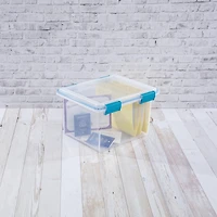 Sterilite Liter Gasket Box, Weather-Resistant Clear Storage Bin with Latch