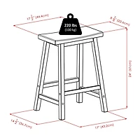 Winsome - Sally 3Pc Breakfast table & saddle stools