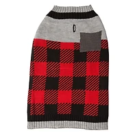 Holiday Time Buffalo Check with Pocket Dog Sweater