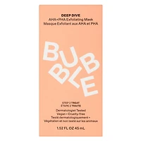 Bubble Skincare Deep Dive AHA + PHA Facial Exfoliant Mask, AHA + PHA Exfoliating Mask