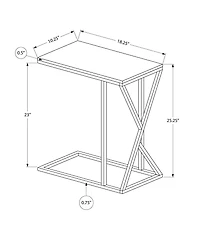 Monarch Specialties Accent Table, C-shaped, End, Side, Snack, Living Room, Bedroom, Metal, Laminate, Brown, Black, Contemporary, Modern