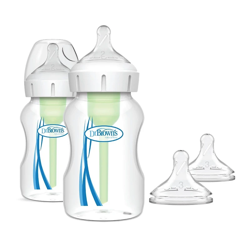 Dr. Brown’s Natural Flow® Anti-Colic Options+™ Wide-Neck Baby Bottle 11 oz/330 mL, 2 pack, 2 pack