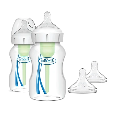 Dr. Brown’s Natural Flow® Anti-Colic Options+™ Wide-Neck Baby Bottle 11 oz/330 mL, 2 pack, 2 pack