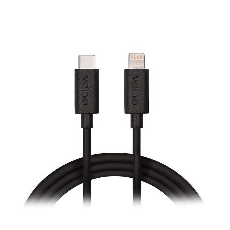 Veho Pebble USB-C to Lightning Charge and Sync Cable 1-m/3.3-ft - Black