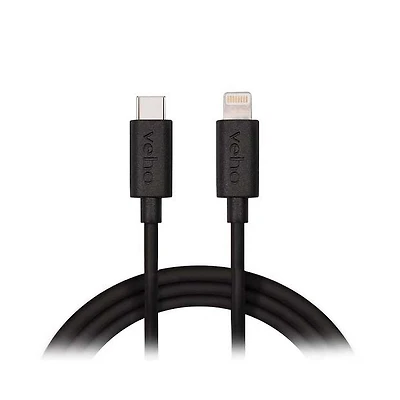 Veho Pebble USB-C to Lightning Charge and Sync Cable 1-m/3.3-ft - Black