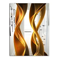 Designart Miroir Moderne 'Gold Wave II' - Miroir Mural - 28x40