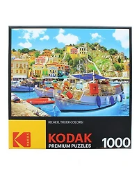 Kodak casse-tete a 1000p - Symi avec bateaux dans le port, Grece