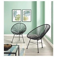 CHAISE ACAPULCO Chaise en fil de fer EN NOIR LOT DE 2