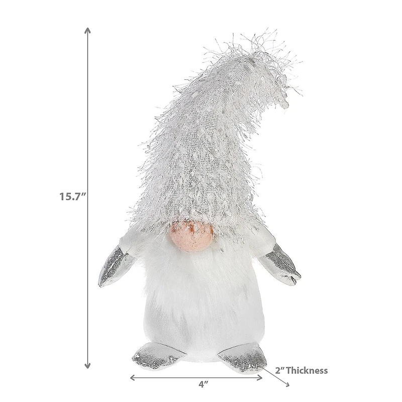 Christmas White Gnome Plush Sitter 15.7"