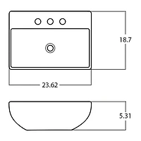 American Imaginations 23.62-in. W Above Counter Gold Bathroom Vessel Sink For 3H8-in. Center Drilling AI-28535