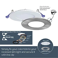 Luminaires encastrés DEL de 6 po, 4000K (Blanc froid), Emballage de 1, pour plafonds isolés et non isolés, Intensité réglable, 15W = 90W, 1125 lumens, système de connexion rapide, fini blanc/Garniture