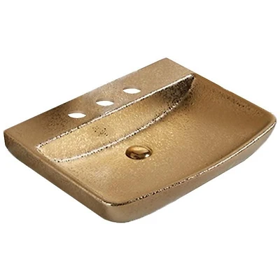American Imaginations 23.62-in. W Above Counter Gold Bathroom Vessel Sink For 3H8-in. Center Drilling AI-28535