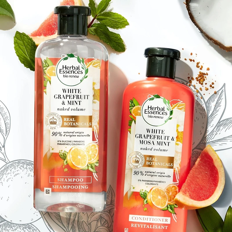 Shampooing Herbal Essences bio:renew Naked Volume White Grapefruit & Mint