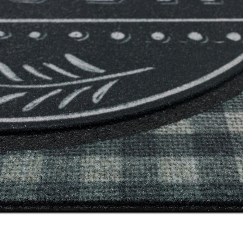 Mohawk Home Farmhouse Chalkboard Grey 1' 6" X 2' 6" Door Mat
