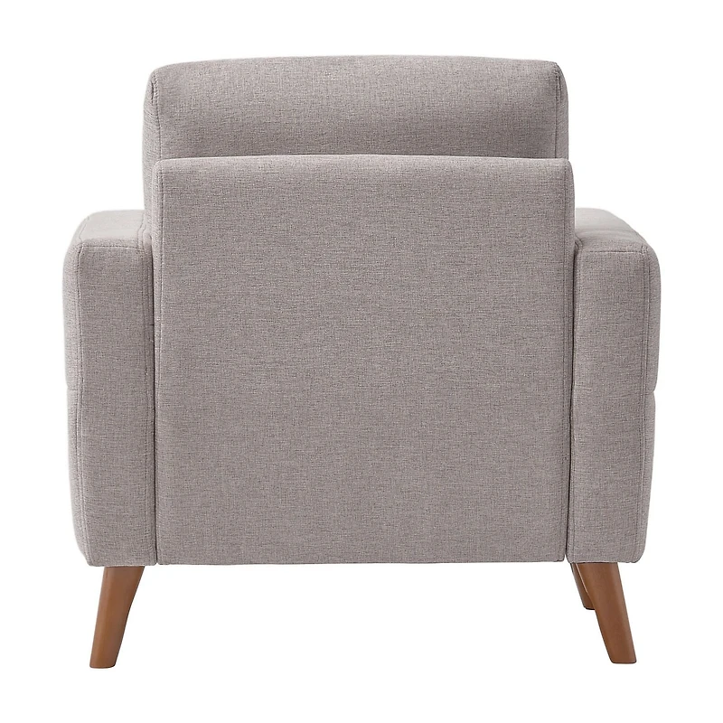 CorLiving Clara Modern Light Grey Upholstered Indoor Accent Armchair with Wood Legs