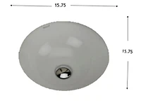 Imaginations américaines 15,75 pouces. L 15,75 pouces D Lavabo sous plan de salle de bain rond certifié CSA de couleur blanche