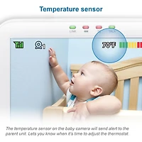 VTech VM5255-2 Moniteur de bébé vidéo numérique à balayage panoramique de 5 po à 2 caméras avec veilleuse (Blanc)