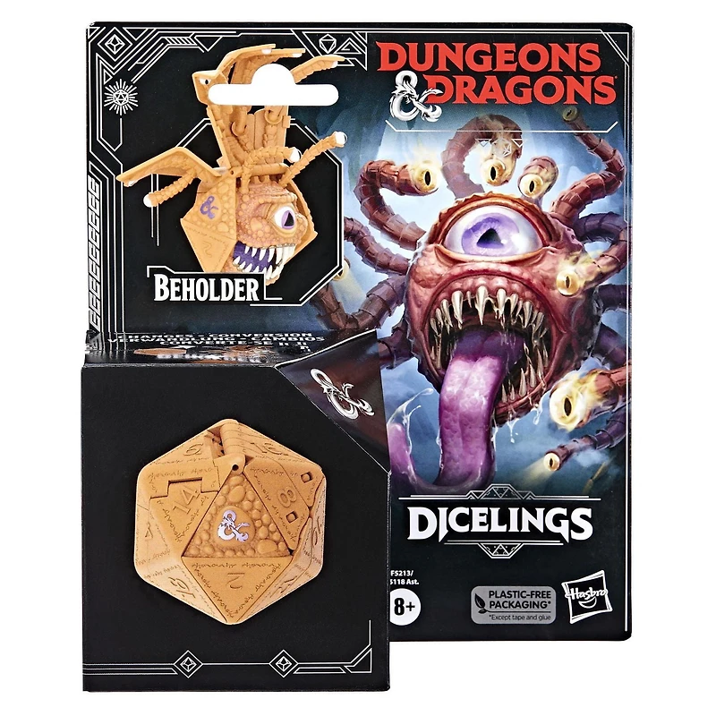 Dungeons & Dragons Dicelings, monstre-dé convertible de collection D&D tyrannœil, figurine de d20 géant, dé de jeu de rôle