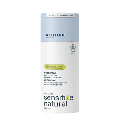 ATTITUDE oatmeal sensitive natural, Déodorant Sans Plastique, Sans odeur, 85 g