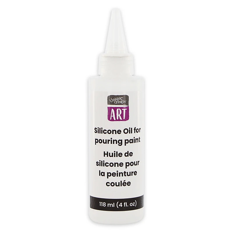 Huile de silicone UNIQUE CREATIV ART — 118 ml (4 oz liq.) Additif pour cellules Fluid‑Art
