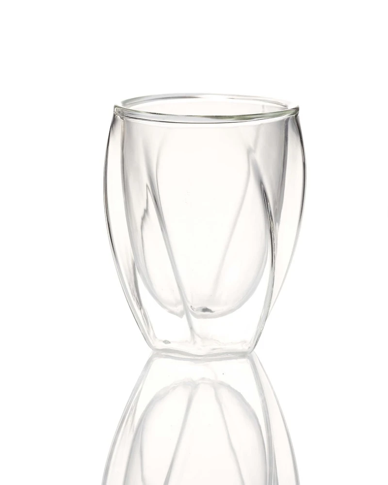 Verre à café torsadé Double Double 300 ml. Ens. de 2