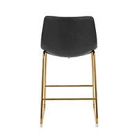 Heavenly Collection PU Stool, Counter PU Stool, Modern Stool with Gold Legs, Kitchen Stool, Restaurant Stool, Island Stool, with Footrest - Set 2