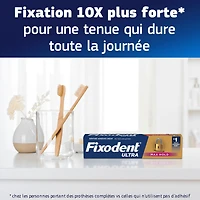 Adhésif sûr pour prothèses Fixodent Ultra Tenue maximale 62 g, paquet de 2