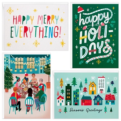 Boîte de cartes variées de Noël, Hallmark, motifs joyeux et vifs (paquet de 20 cartes et enveloppes)
