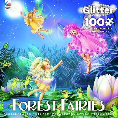 Ceaco Forest Fairies 100 Pièces Puzzle Fées Avec Des Grenouilles Dansantes