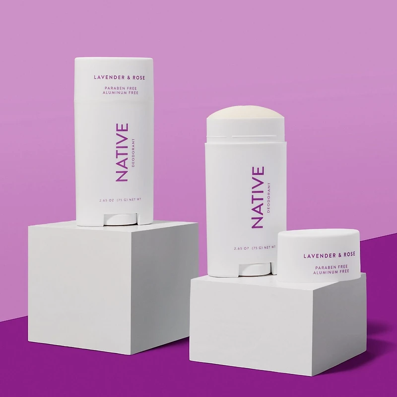Native – Desodorisant sans aluminium, lavande et rose 75g