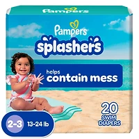 Pampers Splashers Swim Diapers, Size 3-5, Disposable Baby Swim Diapers, 17CT - 20CT