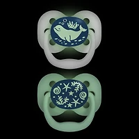 Dr. Brown’s® Advantage™ 100% Silicone, Glow in the Dark Pacifier Sunset Blue Ocean 0-6M, 4 pack, 4 Pack