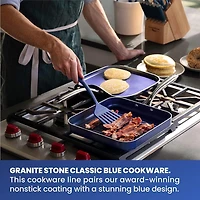 Granitestone 10.5” Nonstick Square Fry Pan – Ultra Durable Aluminum Skillet, Stay Cool Handle