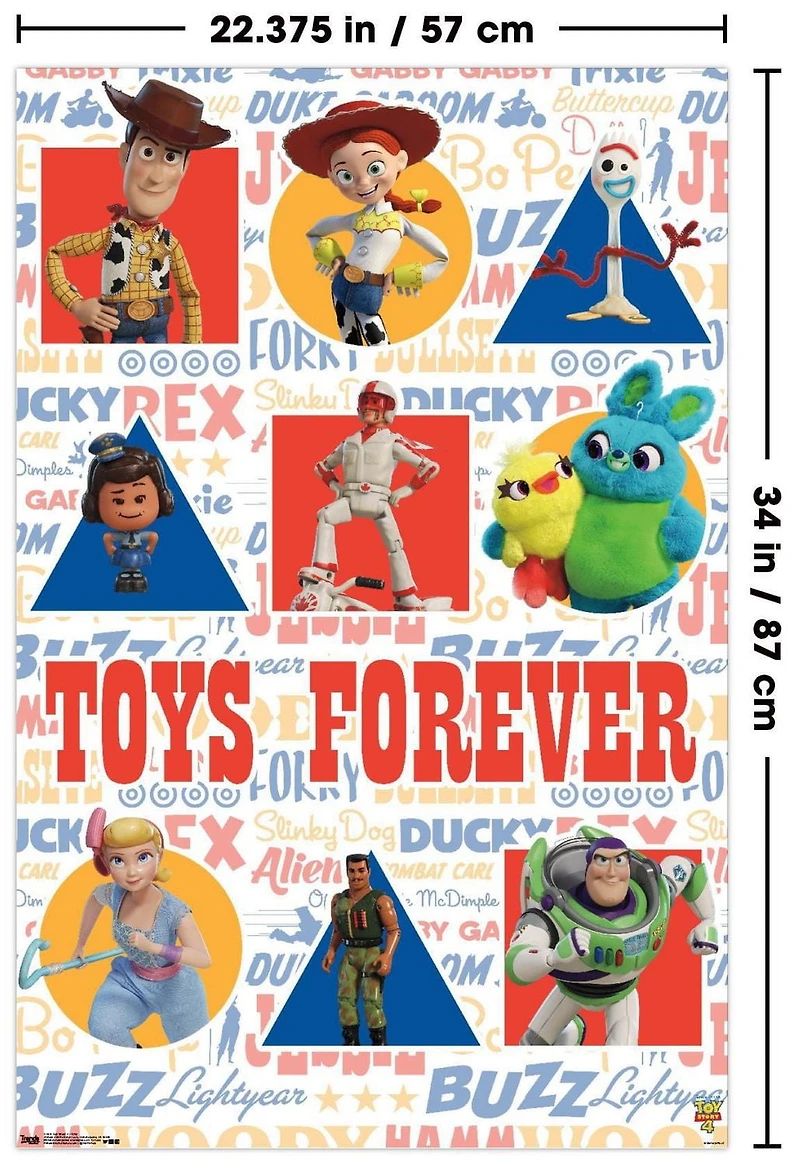 Disney Pixar Toy Story 4 - Grid Wall Poster, 22.375" x 34"