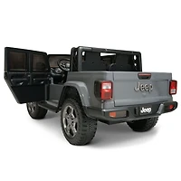 Jeep Gladiator Rubicon 12 V, véhicule à batterie, 2 places, gris, pour enfants de 3 à 8 ans, vitesse maximale : 8 km/h