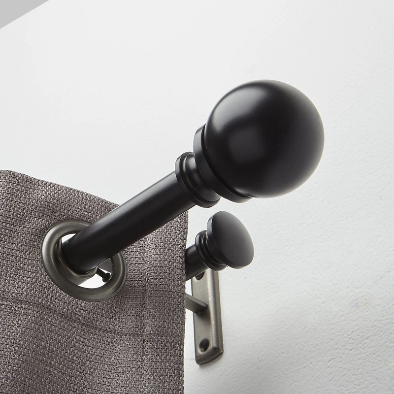 Ensemble De Tringle À Rideaux Double hometrends Fini Noir Mat – DIAMÈTRE De 1" Et Longueur De 60" À 144"