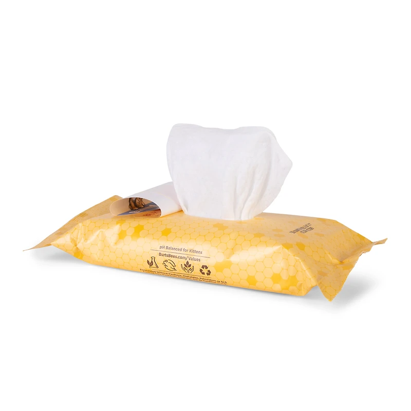 Burt's Bees For Kitten Wipes, 50 Wipes
