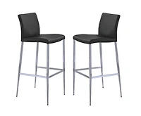 Tomuri Stool in White, PU Counter Stool, Counter Stool with Metal Legs, PU Counter Stool in White, Footrest Stool, White Counter Stool with Backrest, Kitchen Stool, Stylish Counter Stool in White, Isl
