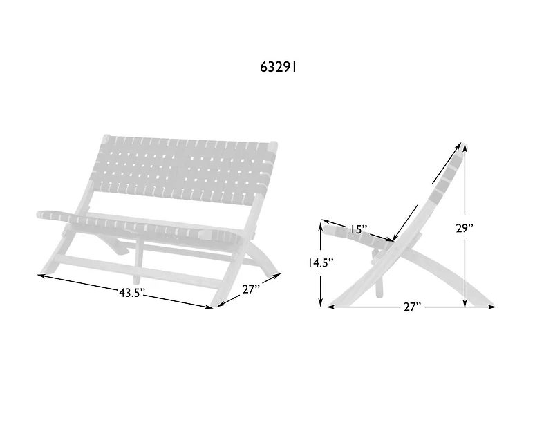Patioflare Nylon Weave Folding Bench