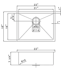 American Imaginations 33-in. W CSA Approved Copper Kitchen Sink With 1 Bowl And 16 Gauge AI-29179