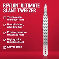 Pince idéale à bouts en biseau Revlon, pointes ultrafines finies à la main pour une épilation précise, produit fabriqué en acier inoxydable de grande qualité