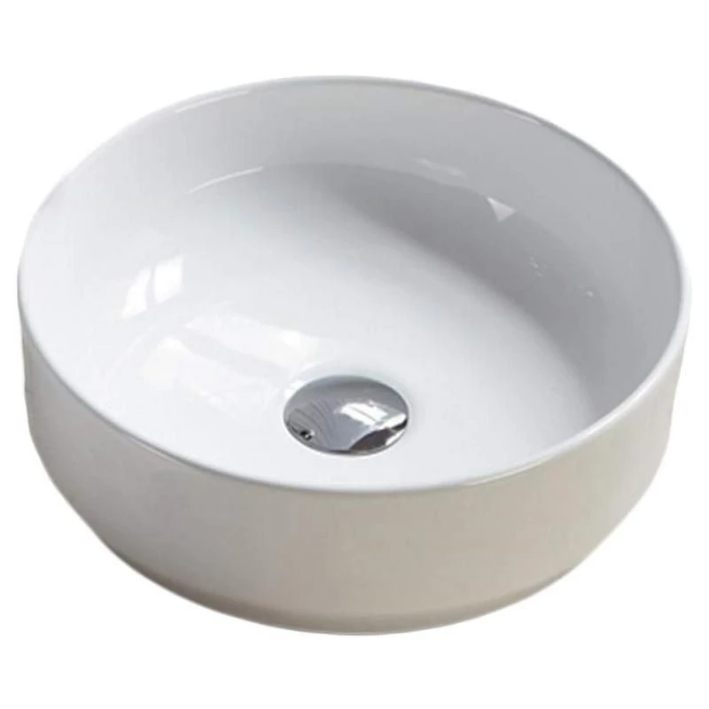 American Imaginations 14-in. W Above Counter White Bathroom Vessel Sink For Wall Mount Wall Mount Drilling AI-28245