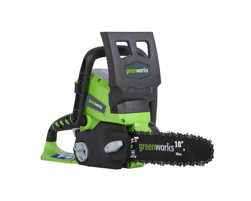 Scie à chaîne sans fil Greenworks 24 V, 10 po, batterie et chargeur vendus séparément 2000102