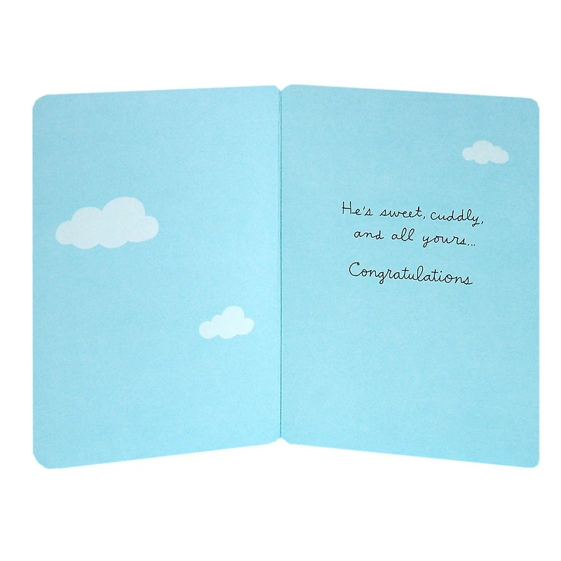 Hallmark Signature Baby Shower Card for Baby Boy (Elephant with Balloon)