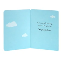 Hallmark Signature Baby Shower Card for Baby Boy (Elephant with Balloon)
