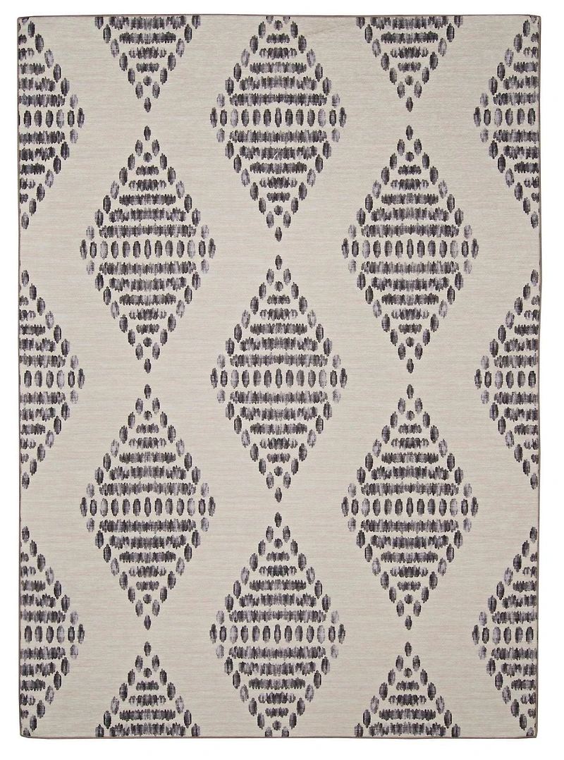 Tapis d'accent extérieur lavable Navarre ivoire & marron 3 pi x 5 pi