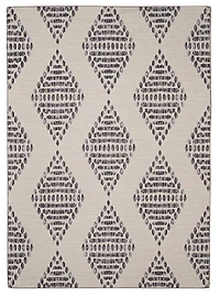 Tapis d'accent extérieur lavable Navarre ivoire & marron 3 pi x 5 pi